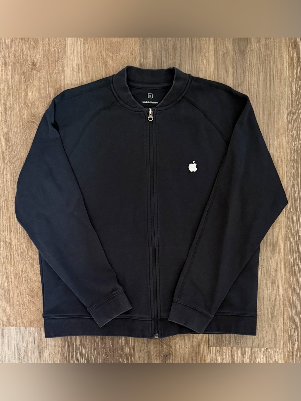 Apple  Jacket Embroidered Logo Employee Full Zip Uniform Size Medium Black